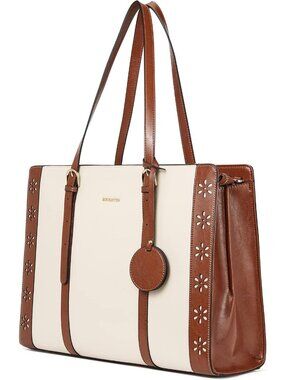 Stylish Leather Laptop Bag for Women - 15.6" Vintage Work Tote & Briefcase